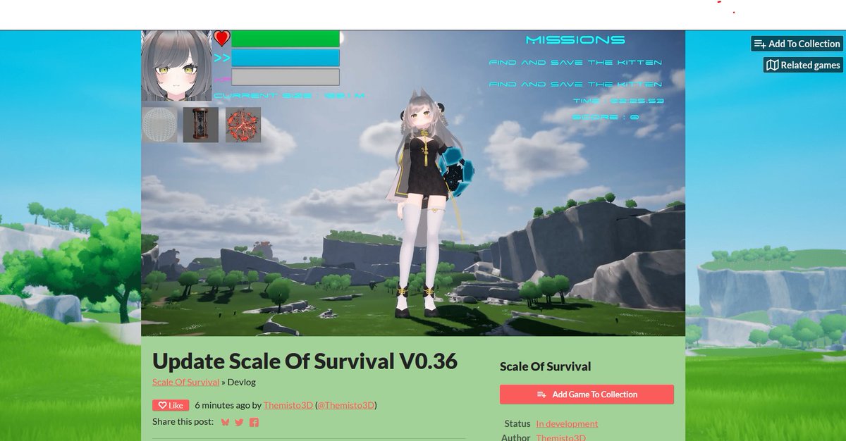 A new free version of the game  (V0.36) is available ! 
themisto3d.itch.io/scale-of-survi…
If  you like this demo, you can consider supporting me on patron (link in bio) where the  V0.37 is available : better growth anim,optimisation, more gamemode...
#giantess #Sizetwitter #sfwgt