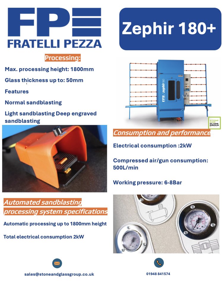 StoneandGlass_G's tweet photo. 🔎Looking for a Reliable and Cost-Effective Sand Blasting Solution?
🔥Introducing the Zephir Automatic Series—the ideal balance between performance and price for workshops seeking high-quality sand blasting🔥
📍Learn more on our website: https://t.co/hJLXkigDW4
#FratelliPezza https://t.co/OwuNbBUSgE