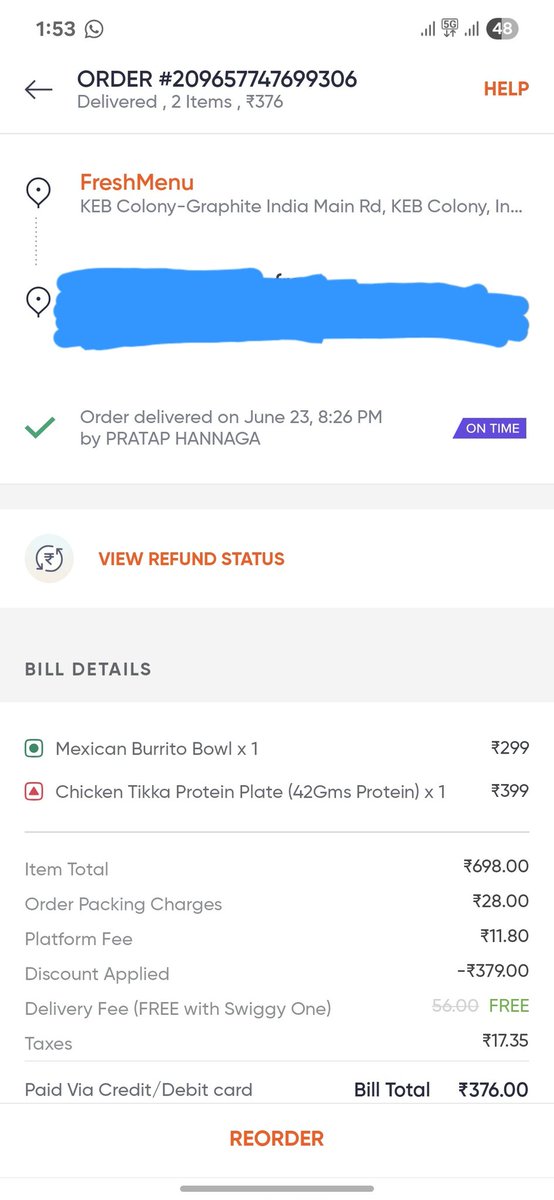 senthil_erd's tweet photo. Need urgent attention and investigation!! @SwiggyCares I found a metal vasar in my meal from @FreshMenuCares @FreshMenuIndia Whitefield. ORDER #209657747699306. This is unacceptable! Is this the quality you serve? @fssaiindia #FoodSafety #Swiggy #FreshMenu https://t.co/evPmS5fYB1