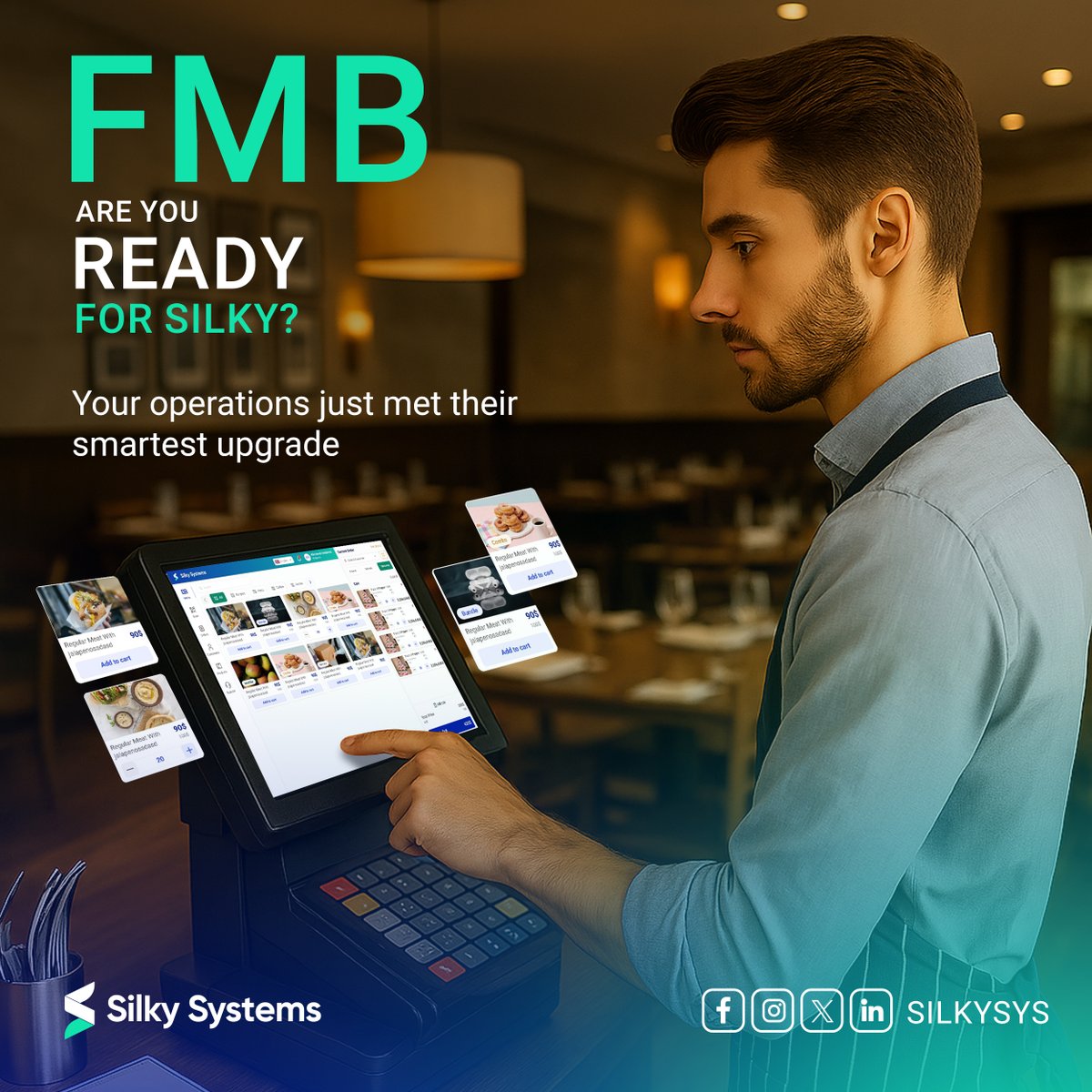 SilkySys's tweet image. Restaurant or Coffee Shop Owners... Ready for the smartest upgrade in town? ☕🍽️

Say goodbye to chaos and hello to control.

At Silky Systems, we’ve reimagined how Food &amp;amp; Beverage operations should run fast, sleek, and intelligent.

#FMB #POS #RestaurantTech #InventoryManagement
