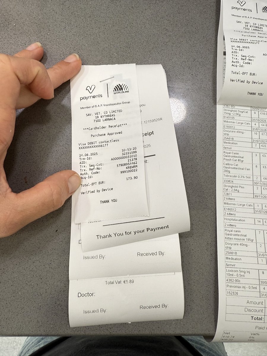 Ребята, оплатила счет по малышне, болеющей кальцевирозом. И еще один счет по всяким мелким поездкам - типа зуб удалить или абсцесс почистить у котов из колоний. 
Спасибо вам огромное за поддержку 🙏🏻❤️‍🔥