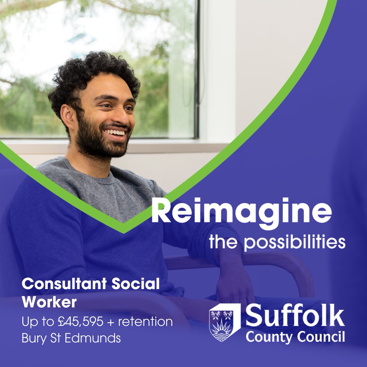 Consultant Social Worker 
Suffolk County Council - Bury St Edmunds, Suffolk IP33 3YU 
£42,367 - £45,595 pa, F/T, Permanent 

To apply, visit: suffolkjobsdirect.org/#en/sites/CX_1…

#SocialCareJobs #SocialWork #burystedmunds #suffolk #BuryStEdmundsJobs #SuffolkJobs #suffolkjobsdirect