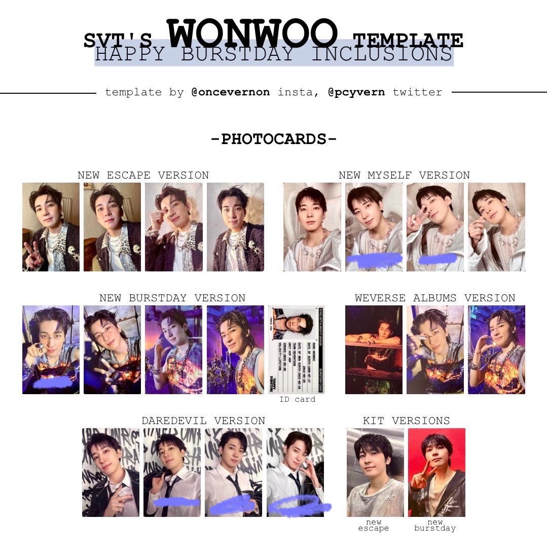 wonhan_gastos's tweet photo. Wtt/lft seventeen happy burstday daredevil and reg ver

Regular album and daredevil:
Have: 1st and 2nd pic
Want: marked scoups and wonwoo 
(1:1 trade)

Weverse pob:
Have: dk, seungkwan, woozi, the8
Want: scoups 
(Can do 2:1 trade)

All pcs are onhand
Mod: lbc

Reply/dm! https://t.co/SE9OJhOib2