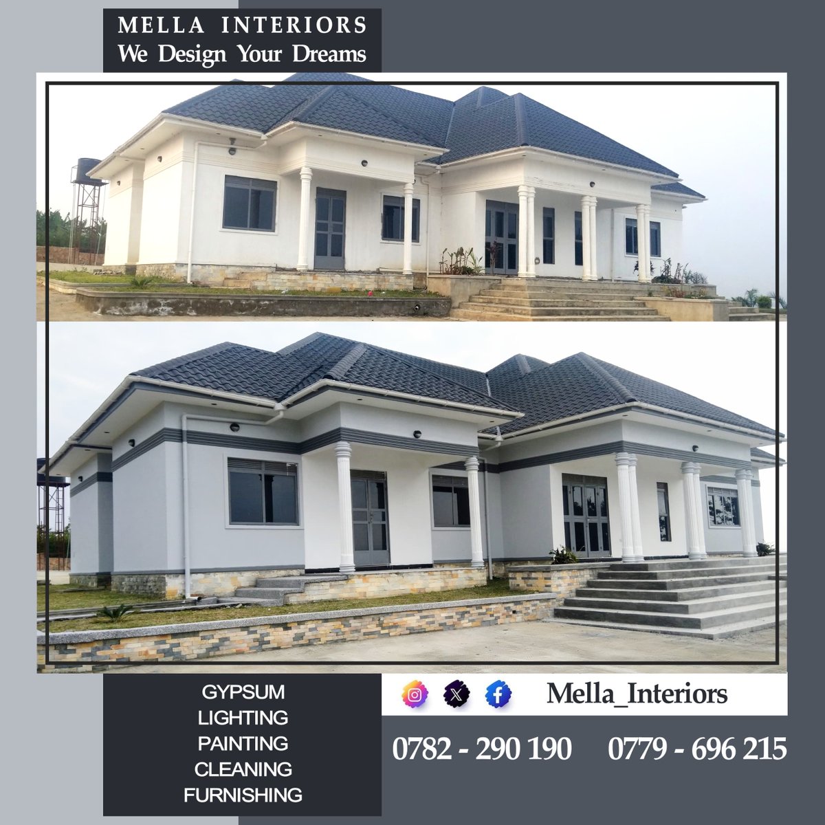 OmutakaW's tweet photo. Looking to upgrade your space?
@Mella_Interiors has you covered; from gypsum ceilings to lighting, painting, cleaning, and more.

And yes, they are giving you FREE consultation all June 2025!
Call 0782-290190 or 0779-696215 or find them on Facebook and Instagram. Details below. https://t.co/993CnWlcka