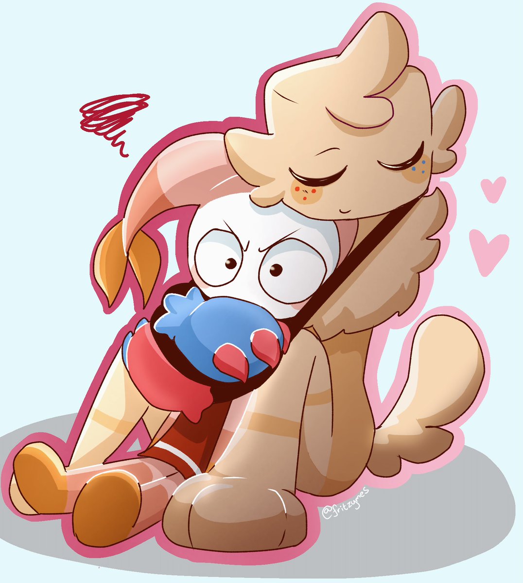 fritzymes's tweet image. hugs!!! 💖 #dandysworld #goob #fluff