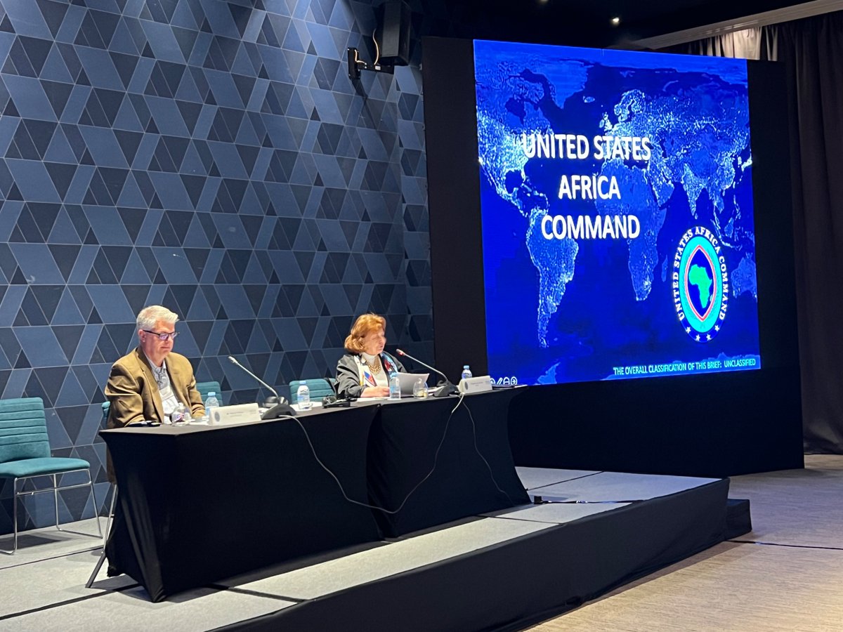 TheNESACenter's tweet photo. Mr. Patrick Phillips of @USAfricaCommand kicked off the workshop with a scene-setting presentation on the Evolving Landscape of Transnational Threats and International Crime, followed by a lively discussion. https://t.co/Bhx7sFV8eR