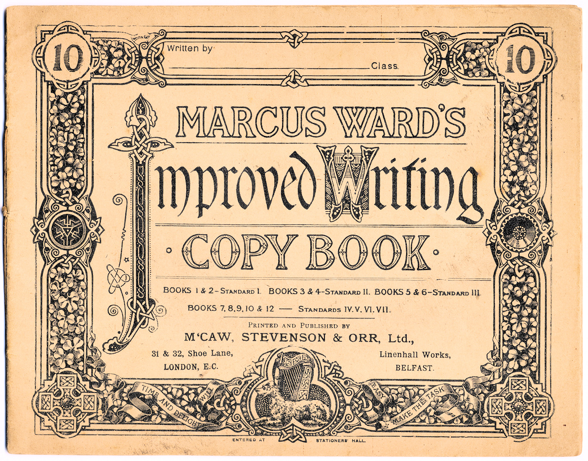 Copy books were an essential tool in the education system during the  Victorian era in the English-speaking world. They were widely used in  schools to teach children proper handwriting, penmanship, and literacy  skills. Read more: ephemera-society.org.uk/copy-books/