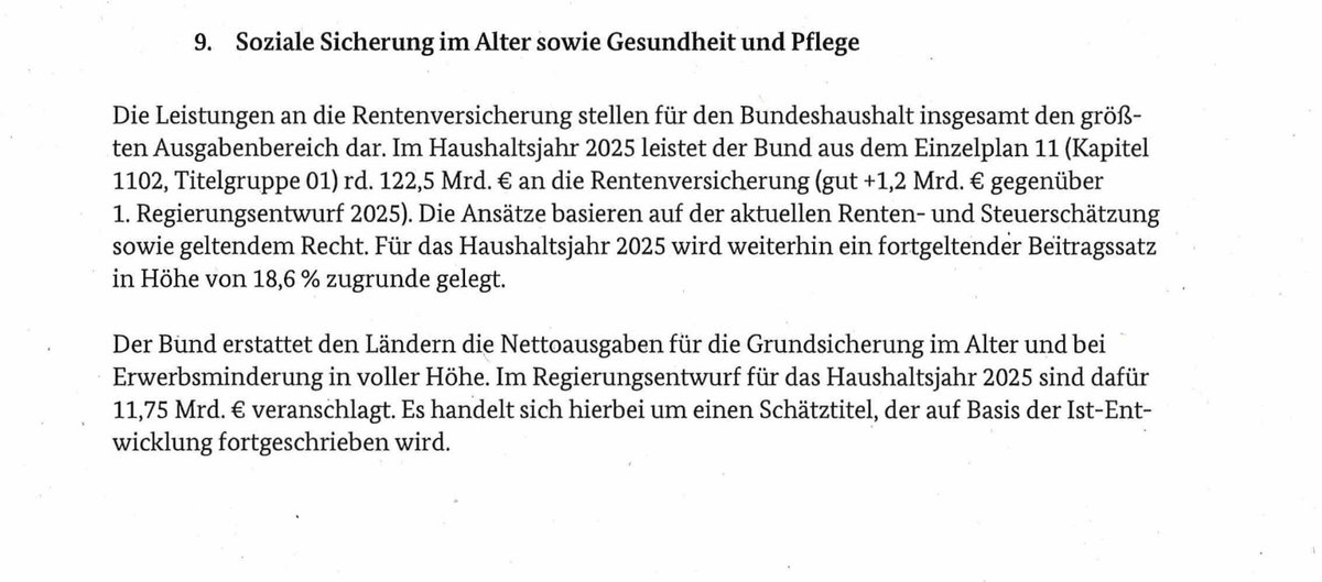 Karina Moessbauer (@k_moessbauer) on Twitter photo Die Regierung muss endlich die Sozialsysteme reformieren!
122,5 Mrd. Rentenzuschuss in 2025 – 1,2 Mrd. mehr als im ersten RegEntwurf für den Haushalt 2025.
Der größte Ausgabenposten geht damit mal wieder nicht in die Zukunft, sondern ins Alter.
Wo sind die Jungen <a href="/Pascal_Reddig/">Pascal Reddig</a> Die Regierung muss endlich die Sozialsysteme reformieren!
122,5 Mrd. Rentenzuschuss in 2025 – 1,2 Mrd. mehr als im ersten RegEntwurf für den Haushalt 2025.
Der größte Ausgabenposten geht damit mal wieder nicht in die Zukunft, sondern ins Alter.
Wo sind die Jungen <a href="/Pascal_Reddig/">Pascal Reddig</a>