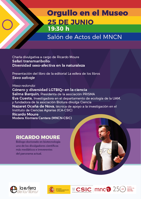 CSIC Divulga (@csicdivulga) on Twitter photo 🌈Orgullo en el <a href="/mncn_csic/">Museo Nacional de Ciencias Naturales</a>, mañana a las 19:30 horas con diferentes actividades. Toda la programación➡️mncn.csic.es/es/orgullo_mus…
Para participar es necesario inscribirse aquí: docs.google.com/forms/d/e/1FAI… 🌈Orgullo en el <a href="/mncn_csic/">Museo Nacional de Ciencias Naturales</a>, mañana a las 19:30 horas con diferentes actividades. Toda la programación➡️mncn.csic.es/es/orgullo_mus…
Para participar es necesario inscribirse aquí: docs.google.com/forms/d/e/1FAI…