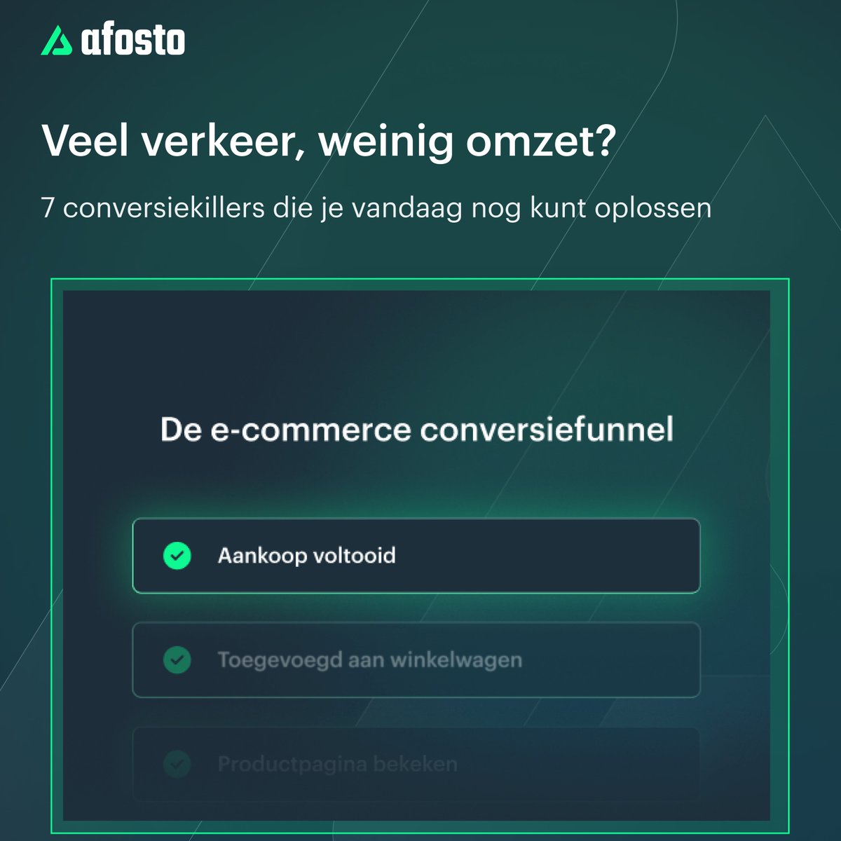 Meer bezoekers maar geen stijgende omzet?

Vaak ligt het niet aan het verkeer, maar aan de conversie.

In onze nieuwe blog laten we zien hoe je met 7 praktische optimalisaties meer uit je bezoekers haalt. Kleine aanpassingen, grote impact

#ecommerce #conversie #retail