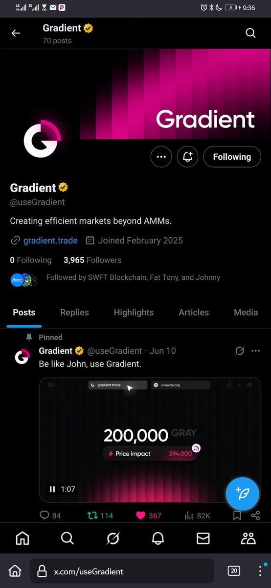 NewSeas0n's tweet photo. @FatTony401 @useGradient @robw00ds Shout out to @useGradient for giving us this amazing opportunity and shout out to @FatTony401 for presenting this before us. It's indeed a wonderful partnership! Also we running @robw00ds to 100k inna bit 
Lfg everyone
@GolRanoo
@HolyCoiner3 https://t.co/oEnbbjt9Vq