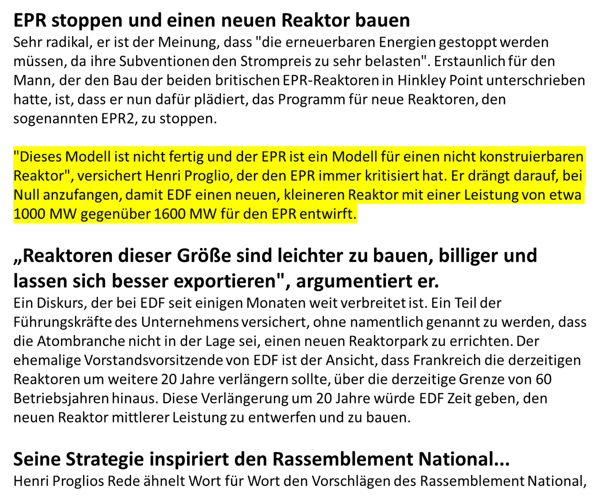 EvaStegen's tweet photo. @seemoz3 ↕️
is ja heiß:
Ex-#EDF-Chef #Proglio will das #EPR2-Programm stoppen
"Dieses Modell ist nicht fertig und der #EPR ist ein unkonstruierbares #AKW"
Er will "bei Null anfangen", EDF soll einen kleineren Reaktor mit einer Leistung von etwa 1000 MW entwerfen.
https://t.co/ahNoplbHYf https://t.co/Np4XlkvLR7