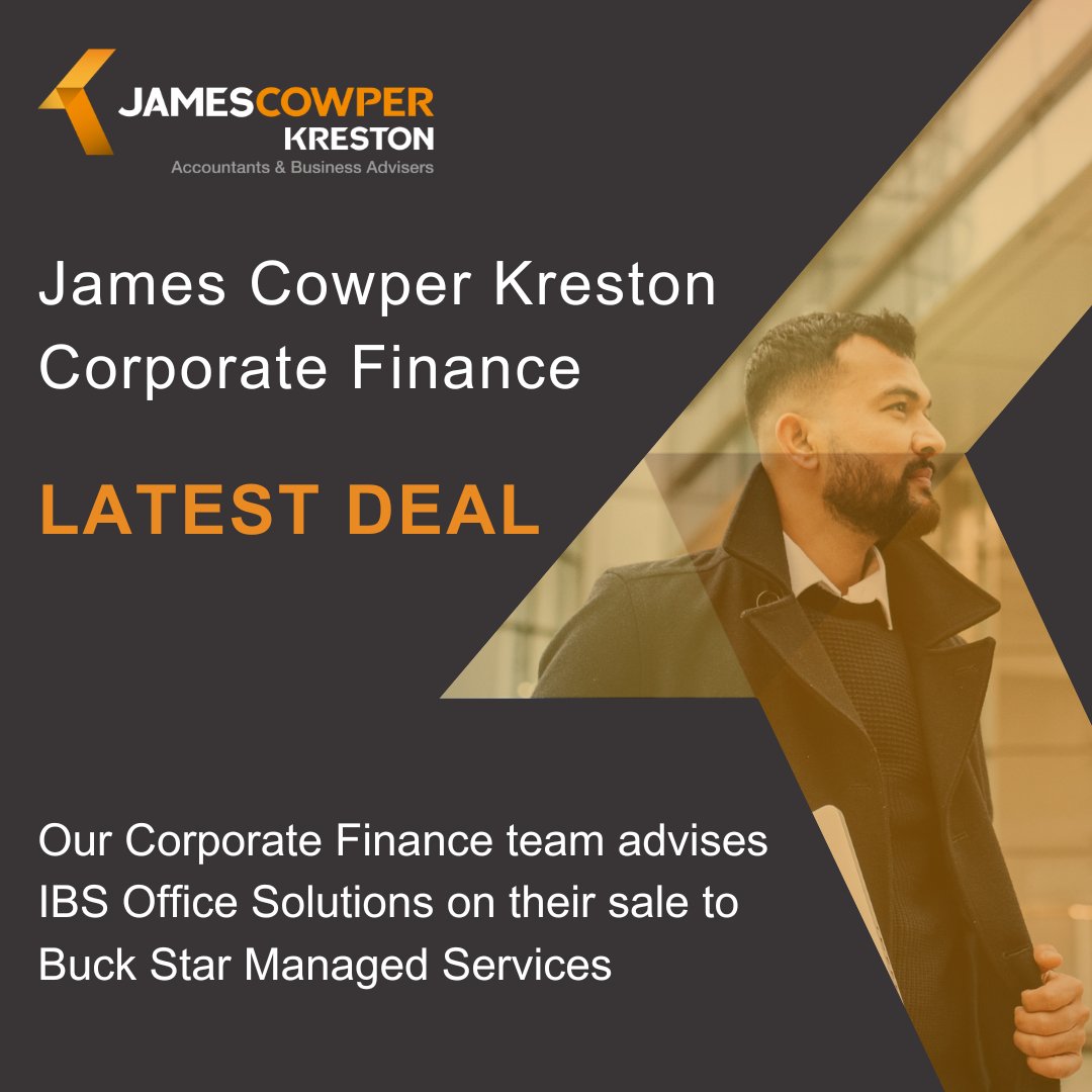 Our Corporate Finance team, led by Stuart Williams and supported by Julia Carruthers, advised <a href="/IBS_Office/">IBS Office Solutions</a> on its sale to Buck Star Managed Services Limited.🤝

Read our full press release here 👉  jamescowperkreston.co.uk/news/our-corpo…

#MaximiseYourPotential #JamesCowperKreston