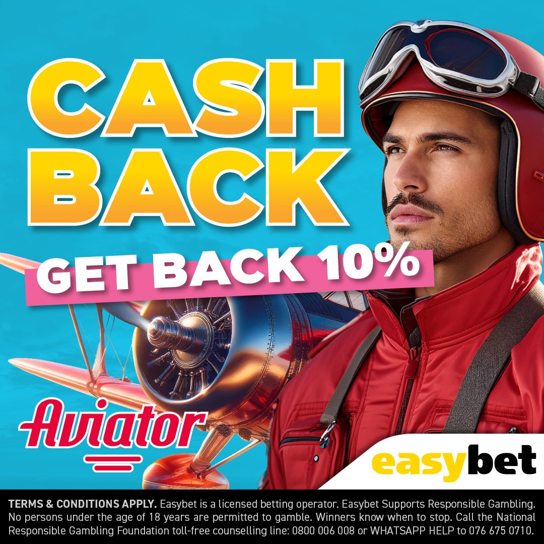 Easybet_SA's tweet photo. βοΈ Aviator 10% Cash Back β Fly Higher Every Tuesday! π₯
Get up to 10% cash back in Bonus Flights on your Aviator net losses every Tuesday! Keep soaring to new heights with this incredible weekly offer! πΈ
π Claim yours now: https://t.co/FTJtPhQlft
#AviatorCashBack #BonusFlights #Easybet #WeeklyPromo #FlyHigh