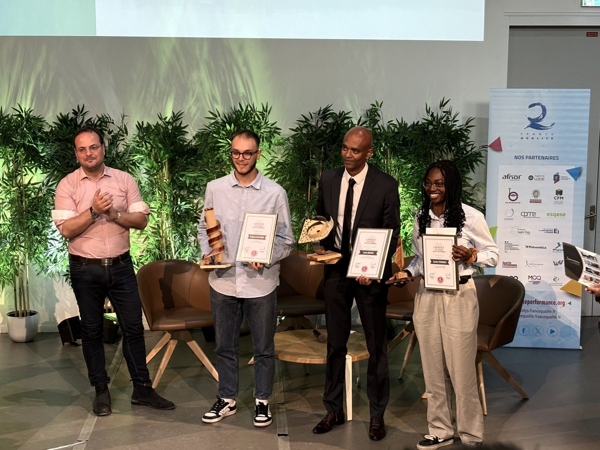 🎉Fiers de nos talents !
Deux étudiants de l’IEQT, Sachin (Rodez) et Benjamin (Vichy), ont été primés par <a href="/QualitePerf/">France Qualité</a> pour la qualité de leur mémoire et leur engagement en amélioration continue pour les Prix Qualité Étudiant Licence/Master.
Bravo à eux et à leurs entreprises !👏🏼
