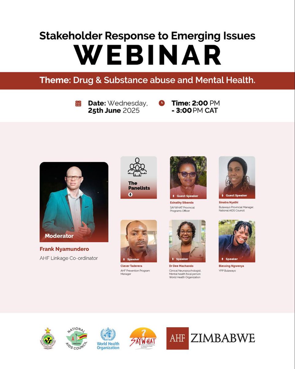 Be part of the Webinar discussing on #EmergingIssues focusing on #mentalhealth #drugsubstanceabuse and other related issues affecting young people to find ways to deal with them from a #programming perceptive

JOIN ME TOMORROW

zoom.us/j/91387637728