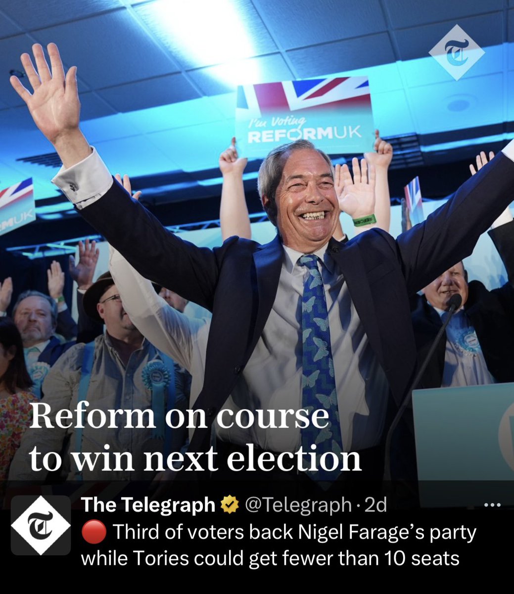 Winning Hearts and Minds 

Reform UK <a href="/reformparty_uk/">Reform UK</a> will win the next GE

Tories expected to win less than 20 seats 

Nigel <a href="/Nigel_Farage/">Nigel Farage MP</a> will be the next PM
