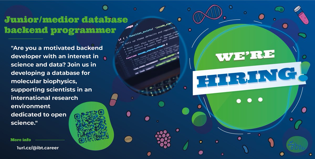 IBT_CAS's tweet image. 📢 𝗪𝗘 𝗔𝗥𝗘 𝗛𝗜𝗥𝗜𝗡𝗚!
1url.cz/rJ2d2
@CmsIbt @BIOCEV_science @Akademie_ved_CR