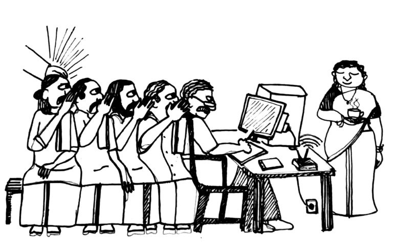 ker_ala's tweet image. Accompanied by original sketches, @NidhinD6  presents a tongue-in-cheek perspective of the trend of producing written ‘family histories’ among Syrian Christians in Kerala. 
alablog.in/issues/33/mr-f…