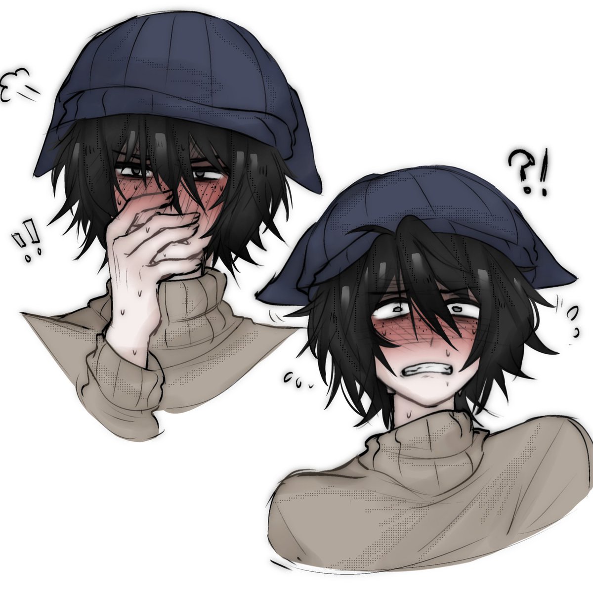 aunicornsashes's tweet image. Face expression practice (mostly blushing)
#terriblemouse #damm #robbie #luke #fanart #art