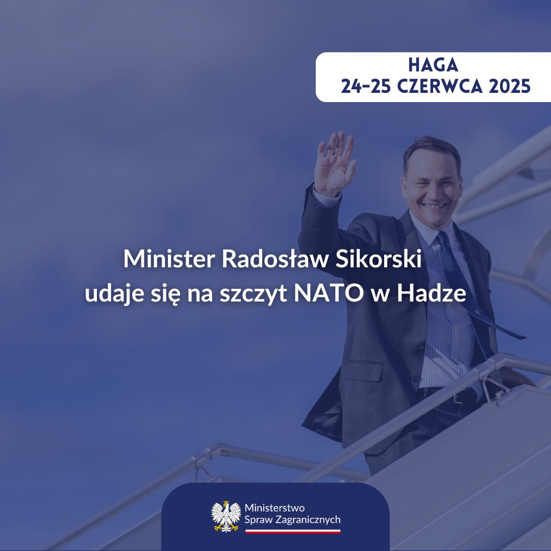 Ministerstwo Spraw Zagranicznych RP 🇵🇱 (@msz_rp) on Twitter photo Min. <a href="/sikorskiradek/">Radosław Sikorski 🇵🇱🇪🇺</a> będzie uczestniczył w szczycie #NATO, który odbędzie się w dniach 24-25 czerwca w Hadze 🇳🇱.
Głównym tematem spotkania będzie wzmacnianie obrony Sojuszu wobec zagrożeń dla bezpieczeństwa transatlantyckiego, przede wszystkim ze strony Rosji. Min. <a href="/sikorskiradek/">Radosław Sikorski 🇵🇱🇪🇺</a> będzie uczestniczył w szczycie #NATO, który odbędzie się w dniach 24-25 czerwca w Hadze 🇳🇱.
Głównym tematem spotkania będzie wzmacnianie obrony Sojuszu wobec zagrożeń dla bezpieczeństwa transatlantyckiego, przede wszystkim ze strony Rosji.