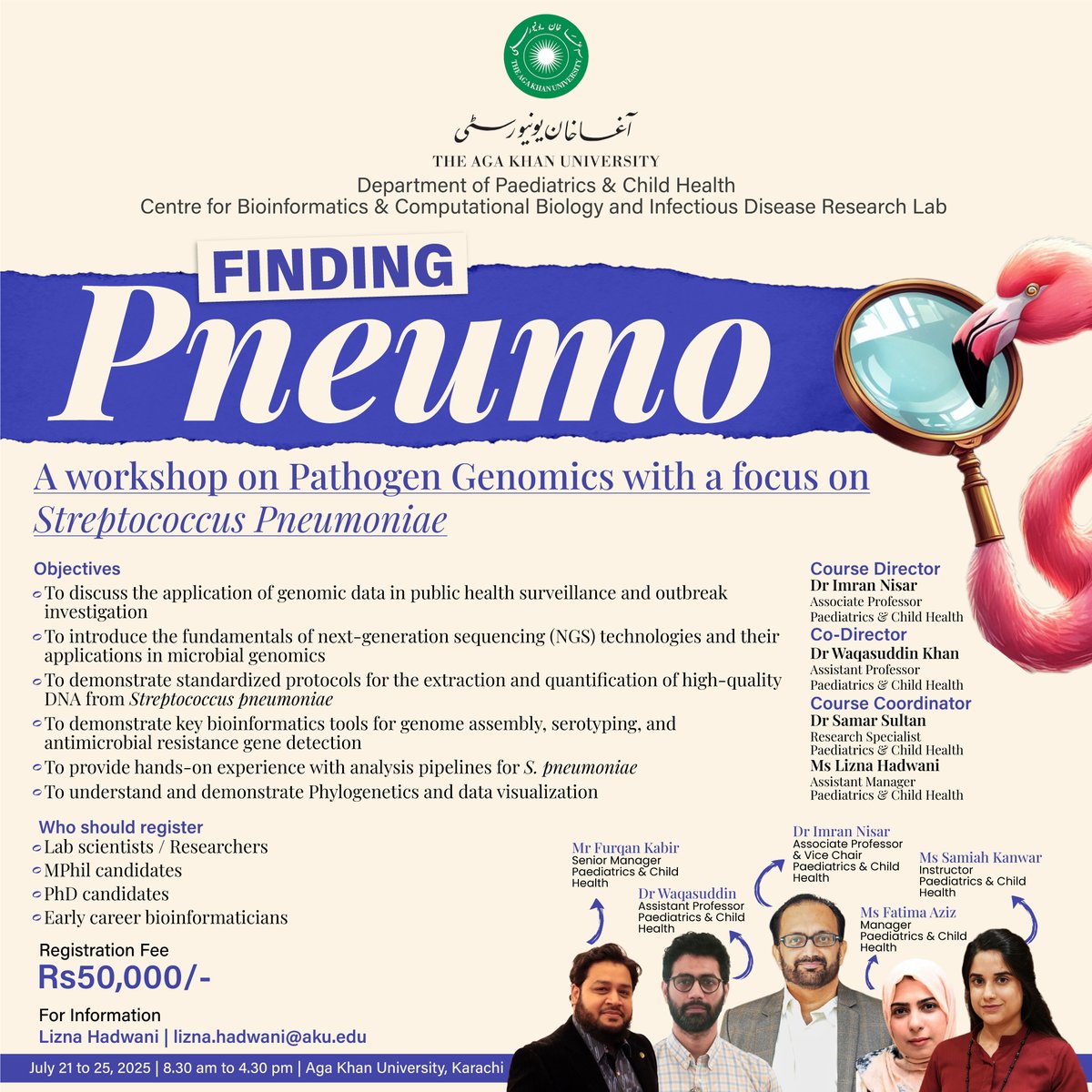 AKU Paediatrics (@akupaediatrics) on Twitter photo 🚨 Want to future-proof your career in Genomic Epidemiology? Join <a href="/AKUGlobal/">Aga Khan University</a> hands-on Pathogen Genomics Workshop
📍 Taught by <a href="/imran_nisar/">M Imran Nisar</a> and his team, who set up AKU's Infectious Disease Research Lab's Genomics lab during the pandemic
🔗 docs.google.com/forms/d/1n9o-j… 🚨 Want to future-proof your career in Genomic Epidemiology? Join <a href="/AKUGlobal/">Aga Khan University</a> hands-on Pathogen Genomics Workshop
📍 Taught by <a href="/imran_nisar/">M Imran Nisar</a> and his team, who set up AKU's Infectious Disease Research Lab's Genomics lab during the pandemic
🔗 docs.google.com/forms/d/1n9o-j…