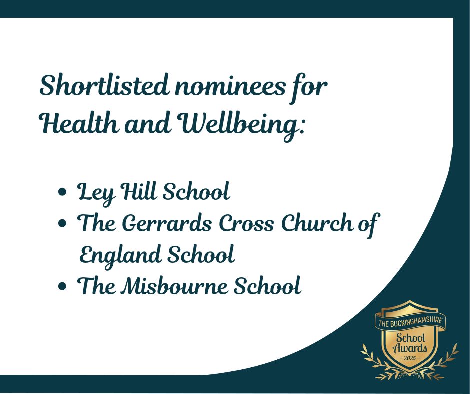 Buckinghamshire Council (@buckscouncil) on Twitter photo Today, we're delighted to highlight the shortlisted nominees in the New Teacher of the Year and Health & Wellbeing award categories. The hard work and commitment shown thoroughly deserves this recognition. Congratulations to you all!
<a href="/MandevilleLife/">The Mandeville School</a> <a href="/LeyHillSchool/">Ley Hill School</a> <a href="/GXSchool/">The Gerrards Cross CE School</a> Today, we're delighted to highlight the shortlisted nominees in the New Teacher of the Year and Health & Wellbeing award categories. The hard work and commitment shown thoroughly deserves this recognition. Congratulations to you all!
<a href="/MandevilleLife/">The Mandeville School</a> <a href="/LeyHillSchool/">Ley Hill School</a> <a href="/GXSchool/">The Gerrards Cross CE School</a>