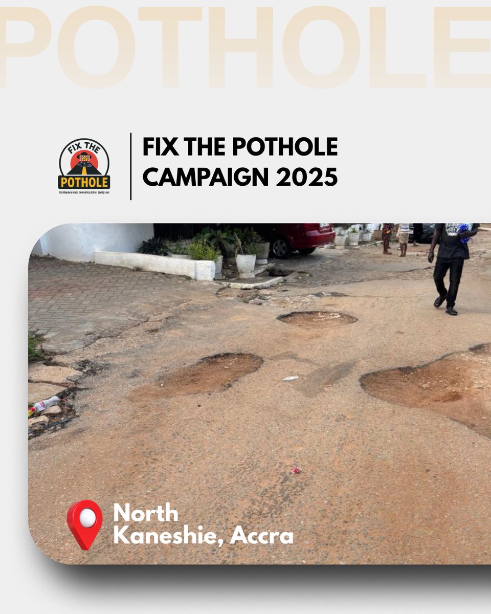 FixThePothole's tweet photo. Potholes in North Kaneshie, Accra are more than just bumps on the road—they’re hazards for drivers, cyclists, and pedestrians alike. It’s time for action!
Tag your local reps, share your pothole pics, and let’s make our voices heard! #FixThePotholes #RoadSafetyNow https://t.co/AJi130TbfF