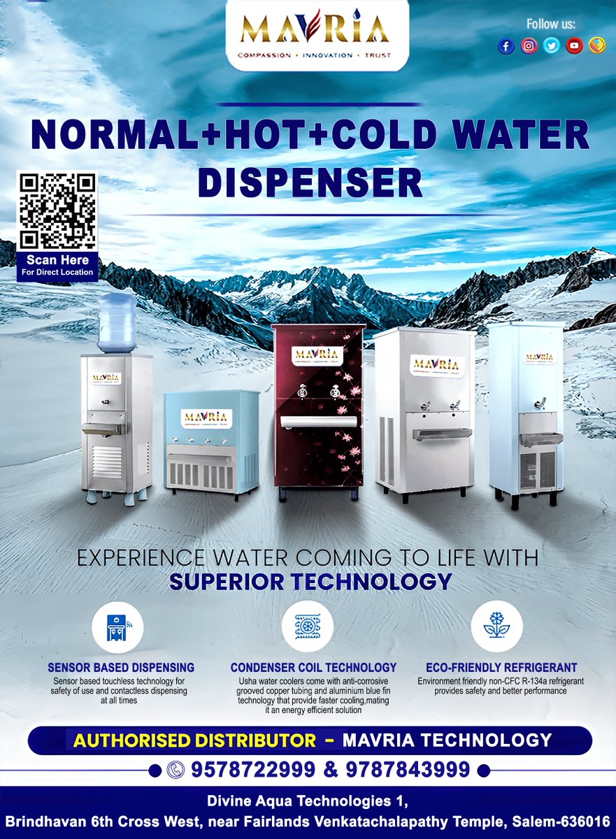 MakeshSank43060's tweet image. AQUA CARE - MAVRIA📷
:
📷Contact Us:
📷For More Infor Our Show Room:
📷Rasipuram - 9095041999 | 9600441999
:
📷Namakal - 9600441999 | 9790052020
:
📷Salem - 7373737572 | 9600443999
:
:
#Aquacare
#WaterPurification
#SedimentFilter
#PreCarbonFilter