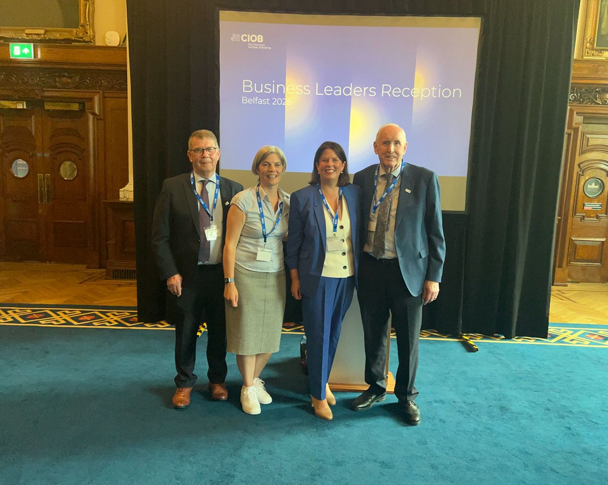 TrBrk's tweet image. Thanks to the @ciob for the invitation to the business leaders reception at city hall last night - it was good to make new connections, catch up with some old ones and support my friend and ex colleague Yvonne Conway as she takes up the reins as chair of the CIOB NI Hub
