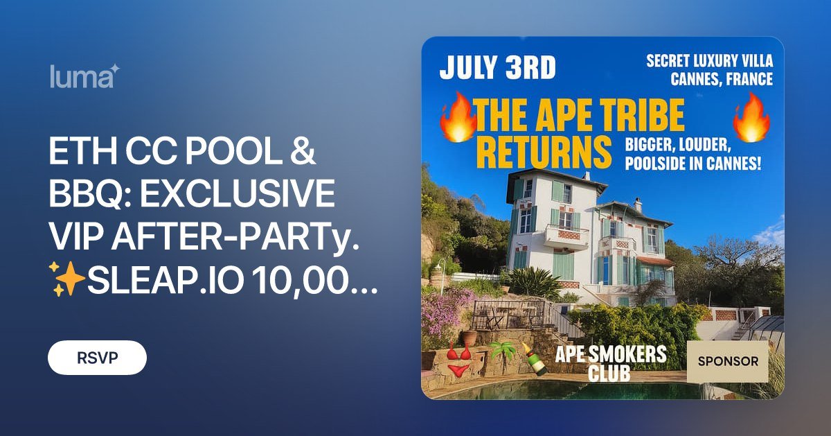 CoinEasy | Web3 Simplified (@coiniseasy) on Twitter photo 🇺🇸 I 🇰🇷
🇫🇷 POOL & BBQ EXCLUSIVE VIP AFTER-PARTY — ETH CC CANNES
❤️ <a href="/Coiniseasy/">CoinEasy | Web3 Simplified</a> is joining this event as a co-host!
🗓 Wednesday, July 3rd | 📍 Secret Luxury Villa, Cannes
🎯 What is this event about?
The ultimate networking experience where global Web3 founders, crypto 🇺🇸 I 🇰🇷
🇫🇷 POOL & BBQ EXCLUSIVE VIP AFTER-PARTY — ETH CC CANNES
❤️ <a href="/Coiniseasy/">CoinEasy | Web3 Simplified</a> is joining this event as a co-host!
🗓 Wednesday, July 3rd | 📍 Secret Luxury Villa, Cannes
🎯 What is this event about?
The ultimate networking experience where global Web3 founders, crypto