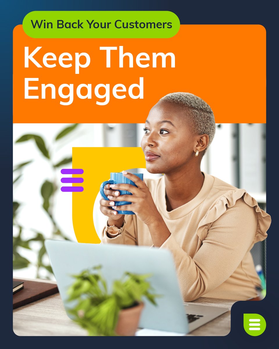 Haven’t heard from some of your customers in a while? Let’s bring them back with the right strategy. See how it works: tinyurl.com/mwatf75f
Our re-engagement package helps you reconnect with lost customers using personalised email campaigns, SMS reminders to reignite interest,