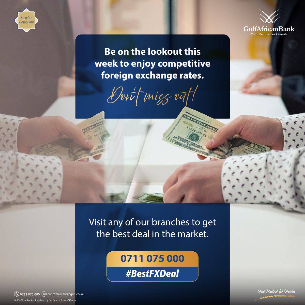Make us your official foreign exchange partner and enjoy the best rates in the market. Visit any of our branches today or call our deal room now on 0711075000 and get more than just the exchange, whether you are an individual, SME or Corporate! #BestFXDeal
