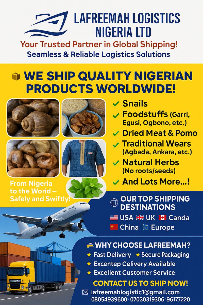 ayodejioyedejii's tweet image. Ship with ease, deliver with confidence.
We handle the stress so you don't have to smooth, secure, and timely exports every time.