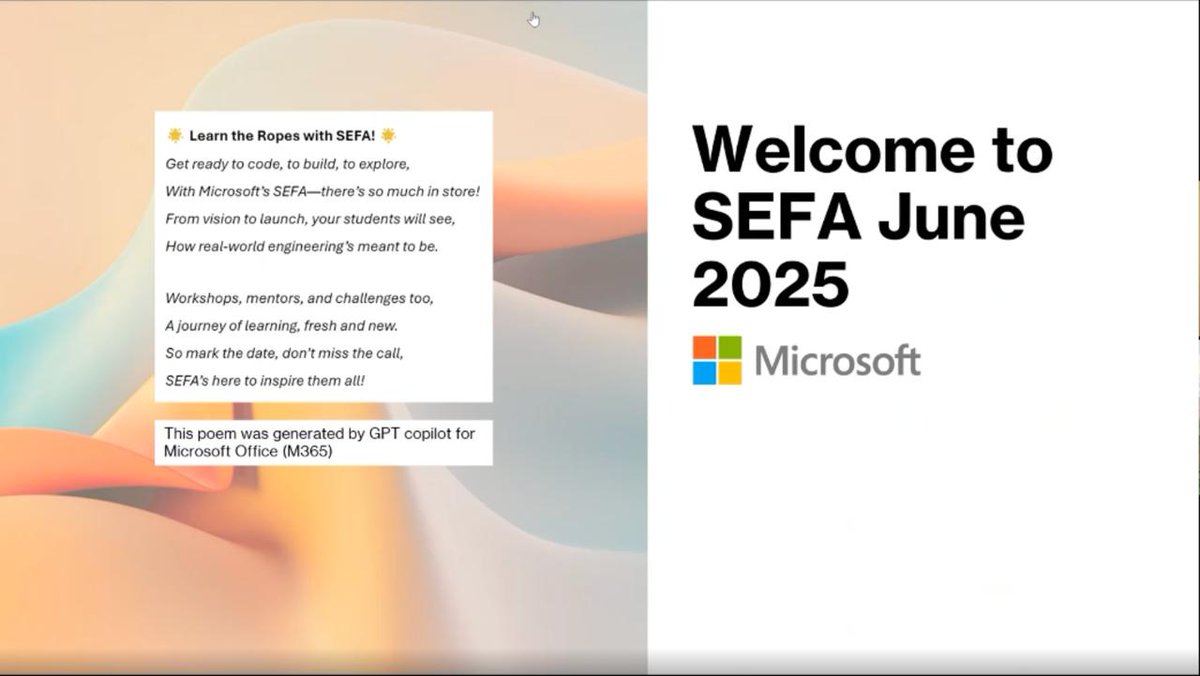 Maverickbitcode's tweet image. 🎉 Thrilled to share that I’ve been selected for SEFA – Software Engineering Foundation Accelerator by Microsoft!
Excited to learn, build, and grow with brilliant minds and real-world projects.
Let’s do this!
#Microsoft #SEFA2025 #TechJourney #DeveloperLife #InclusiveDesign