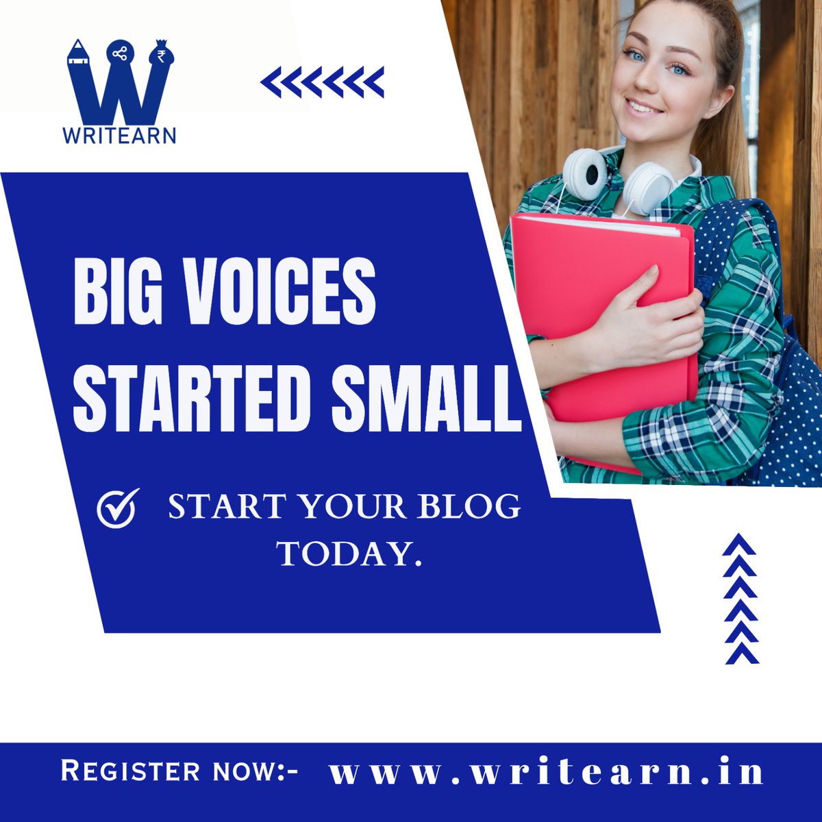 writearn's tweet image. Big voices started small—start your blog today.

#Writearn #Blogg #blogginglife #voice