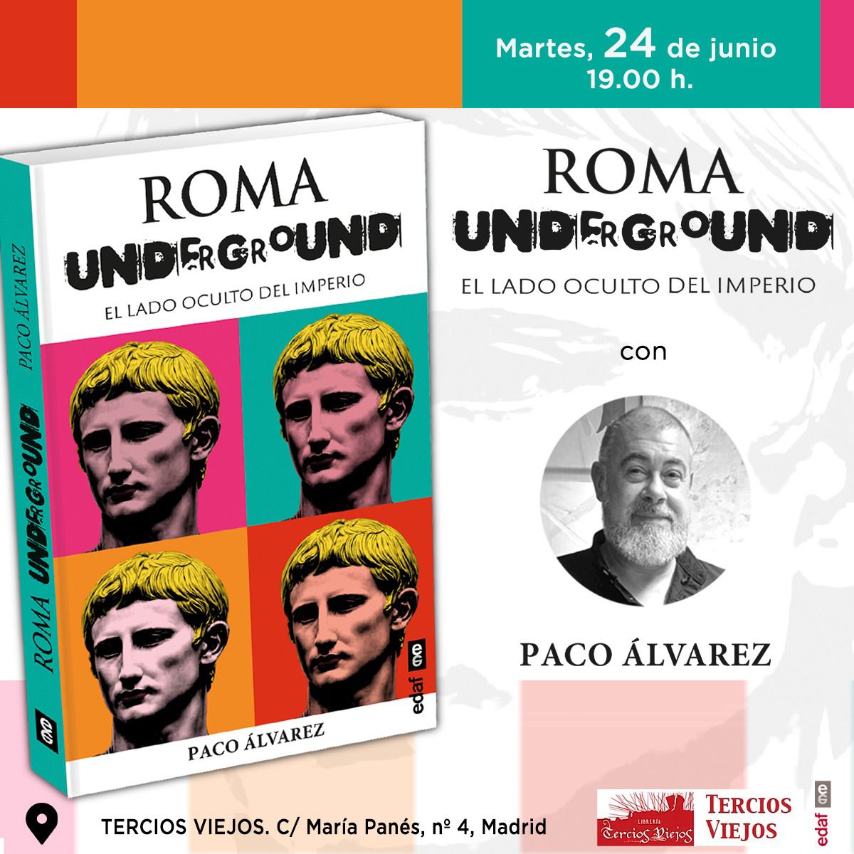 Paco Álvarez Romano (@romanos_somos) on Twitter photo ¡¡¡¡ES HOYYYYYYYYY!!!!!
Última parada antes de vacaciones...
Os espero en Madrid, en la Librería Tercios Viejos <a href="/viejos_tercios/">Tercios Viejos ❌⚔️ 📚</a> con cositas romanas...
Gracias <a href="/EditorialEdaf/">Editorial Edaf</a> ¡¡¡¡ES HOYYYYYYYYY!!!!!
Última parada antes de vacaciones...
Os espero en Madrid, en la Librería Tercios Viejos <a href="/viejos_tercios/">Tercios Viejos ❌⚔️ 📚</a> con cositas romanas...
Gracias <a href="/EditorialEdaf/">Editorial Edaf</a>