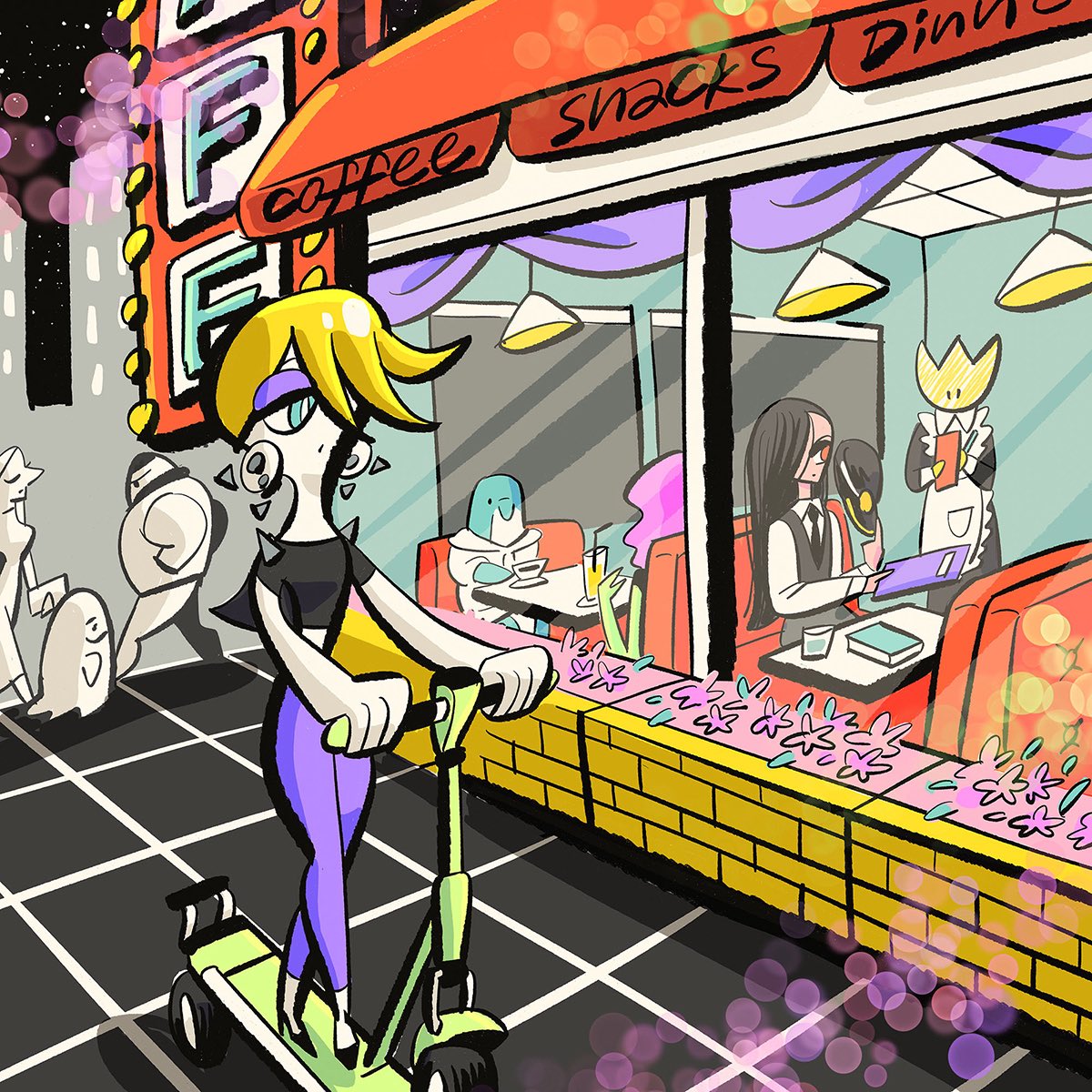 【🚕TAXI MATE🌙】

𖦞 ܀ 𖦞 ܀ 𖦞
タクシーの運転席を離れたあと、
彼女が向かったのは、街角の小さなカフェ☕️
制服のままで過ごす、ほんの少しのプライベート🫧メイトたちがそっと見つけた、夜のひととき🌌🪽
𖦞 ܀ 𖦞 ܀ 𖦞

イラストby川村ナヲコ
#METATAXI #メタタクシー #メイトの日常