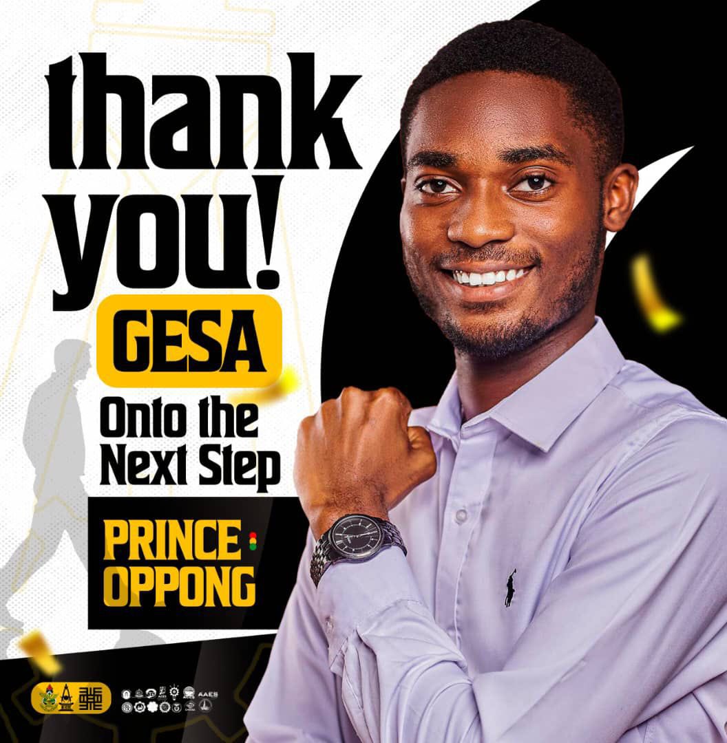 Prince Twumasi Oppong (@_princeoppong) on Twitter photo 🙏🏽 Thank you, GESA.
Though we didn’t win, your support, encouragement, and belief meant the world.
This journey was filled with purpose and it doesn’t end here.
 ©️ Prince Oppong
 GESA Vice President Aspirant 🙏🏽 Thank you, GESA.
Though we didn’t win, your support, encouragement, and belief meant the world.
This journey was filled with purpose and it doesn’t end here.
 ©️ Prince Oppong
 GESA Vice President Aspirant