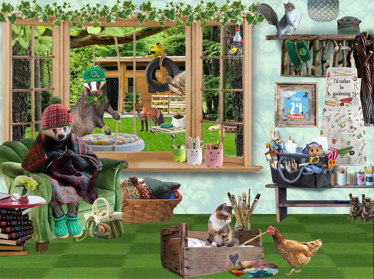 Good morning from #Hedgewatch HQ. As #30DaysWild continues, Brock is encouraging everyone to creatively finding ways to reuse, repurpose, recycle and repair to reduce the waste. It’s amazing what you can do with a little bit of imagination! What do you do to reduce waste?💚