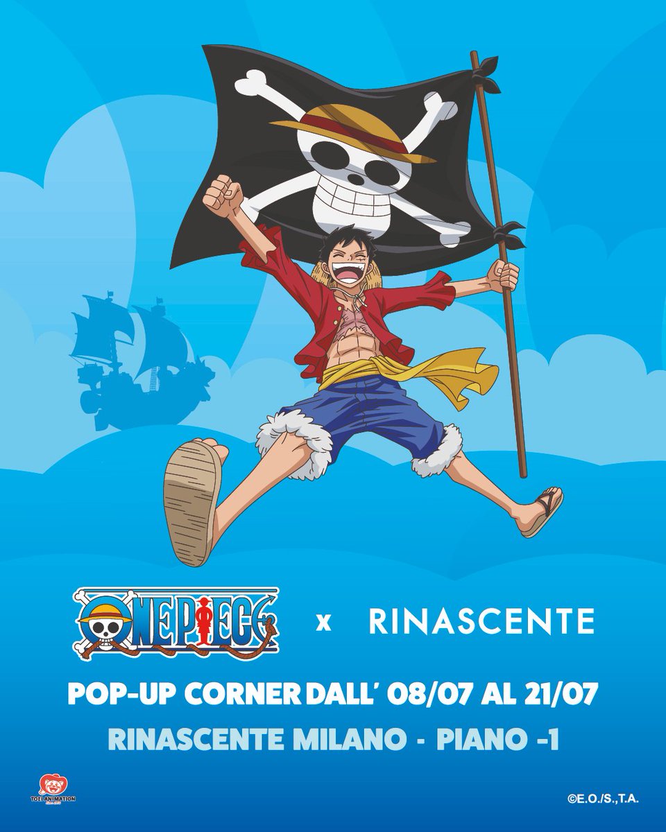 Toei Animation Europe (@toeianimationeu) on Twitter photo ONE PIECE LANDS AGAIN IN MILAN AT THE PRESTIGIOUS ITALIAN DEPARTMENT STORE <a href="/Rinascente/">Rinascente</a>!
For the first time ever, from 8 to 21 July, #RinascenteMilano will host a two weeks immersive experience into a ONE PIECE themed destination for fans and families. A unique opportunity in ONE PIECE LANDS AGAIN IN MILAN AT THE PRESTIGIOUS ITALIAN DEPARTMENT STORE <a href="/Rinascente/">Rinascente</a>!
For the first time ever, from 8 to 21 July, #RinascenteMilano will host a two weeks immersive experience into a ONE PIECE themed destination for fans and families. A unique opportunity in