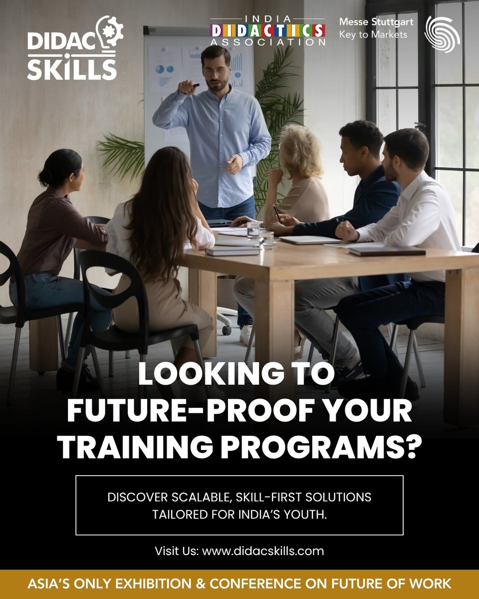 At Didac Skills 2025, discover tools, technologies, and ideas built to strengthen your training programs for the long run. Let’s build a skilling ecosystem that works for everyone.

Register today and take the next step toward future-ready education: didacskills.com