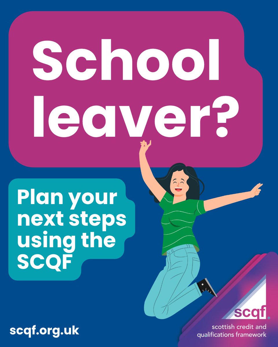 Leaving school but not sure what’s next? 🎓💭
SCQF can help you:
✅ Understand your qualifications
✅ Explore your options
✅ Find routes to uni, college, or apprenticeships
There’s more than one way to get to where you want to go!
🔗scqf.org.uk/support/learne…