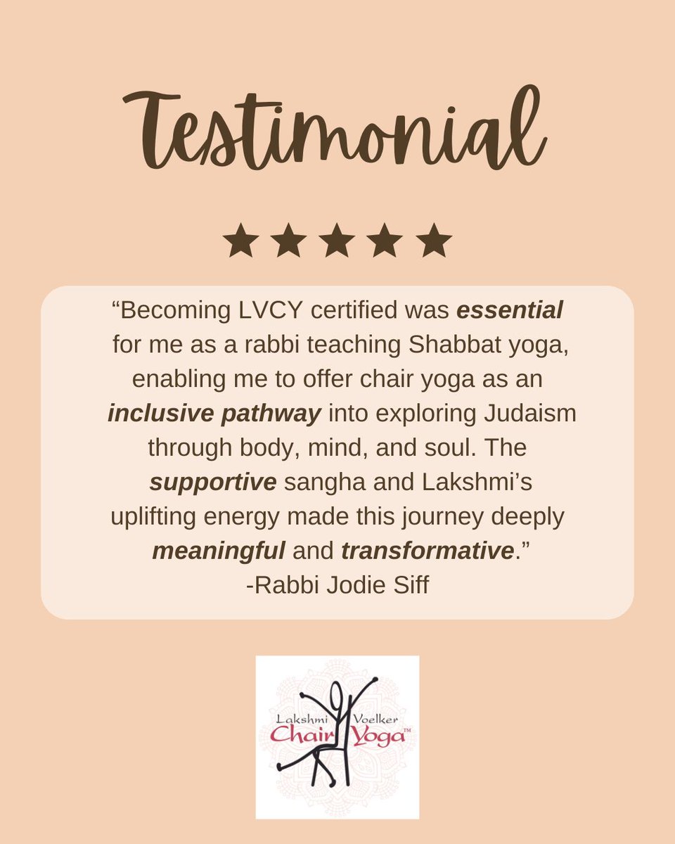 🧘‍♀️ Testimonial Tuesday 🧘‍♂️
✨ Hear it from Rabbi Jodie, who’s experienced the benefits of being LVCY-certified firsthand.
#Chairyoga