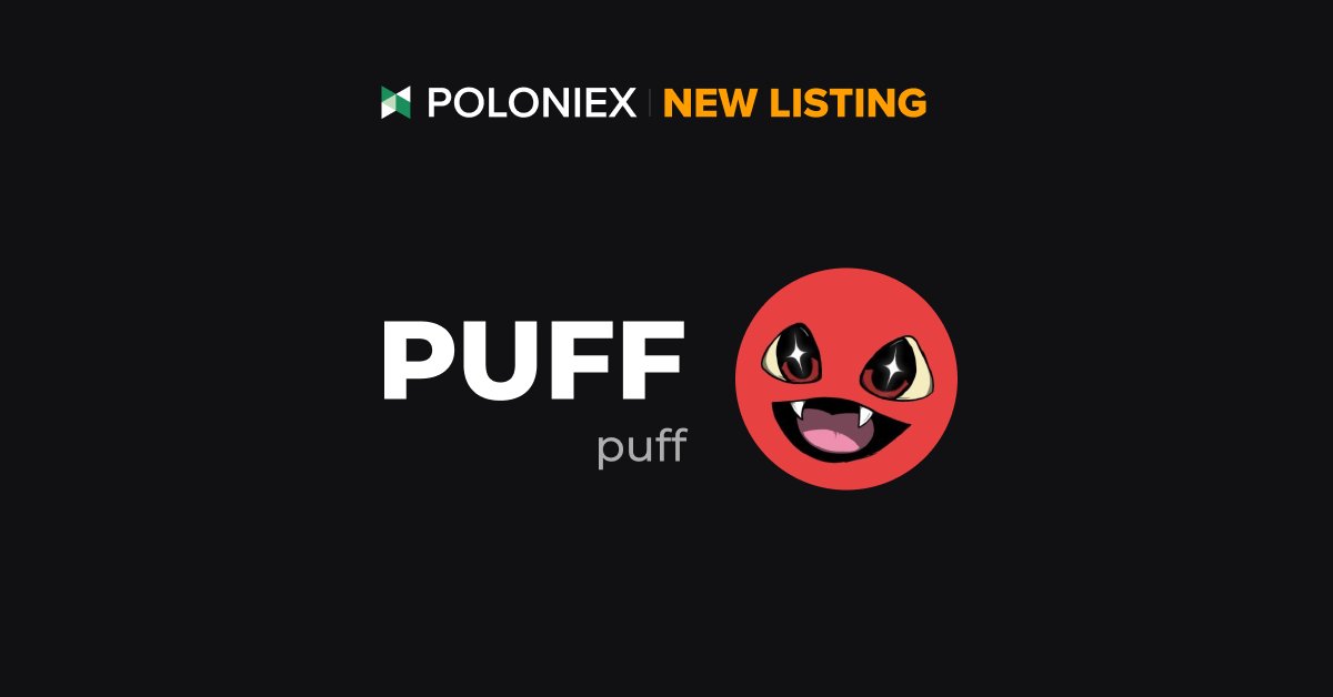 Poloniex's tweet image. 🚀 Poloniex New Listing $PUFF @puffavax

✅ Deposit open on June 24th, 09:30 (UTC)

✅ Full trading enable on June 24th, 11:00 (UTC)

Details: support.poloniex.com/hc/en-us/artic…