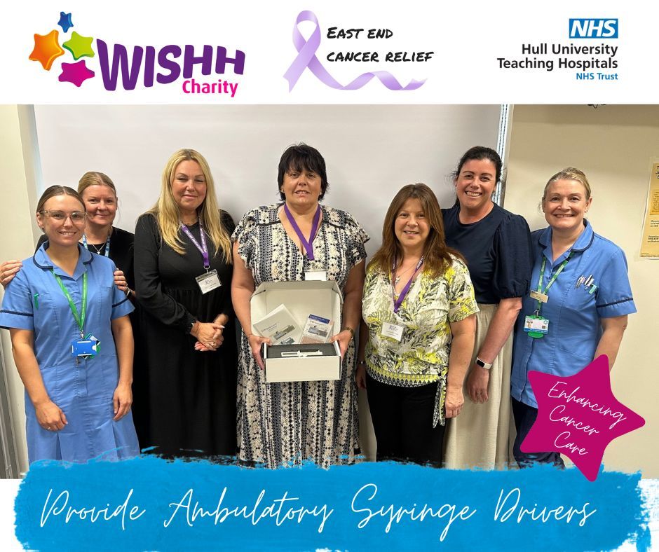 It was fantastic to meet Andrea, Lisa and Michelle from East End Cancer Relief Charity who presented the #Queen’sCentre Palliative Care Team #CastleHillHospital with eight Ambulatory Syringe Drivers following their fundraising. To find out more visit: buff.ly/euSEp5j