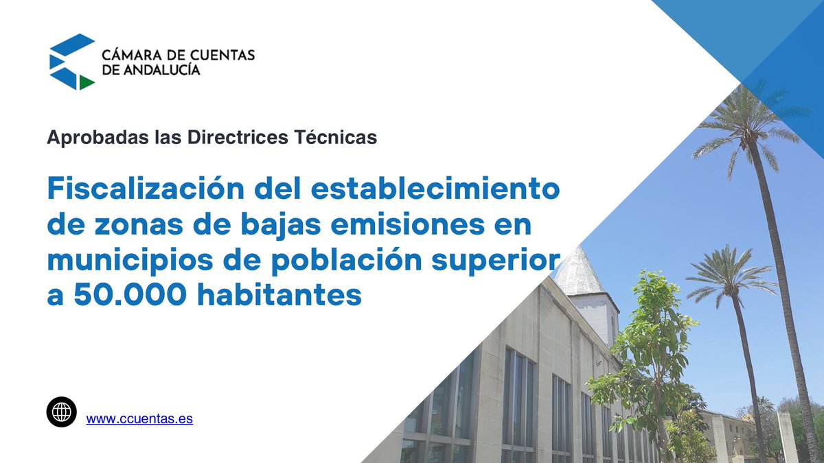 ✅ Aprobado el documento de directrices técnicas de la “Fiscalización del establecimiento de zonas de bajas emisiones en municipios de población superior a 50.000 habitantes”. 
📢 Más información:
ccuentas.es/public/modules…