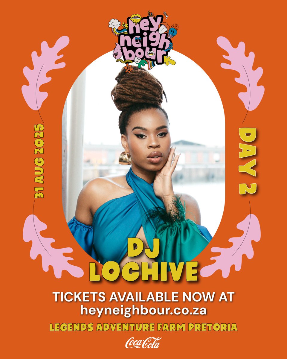 HeyNeighbourFest (@heyneighbourfes) on Twitter photo Rhythm, peace, love and beauty ๐
Combining House and Soul, <a href="/LochiveDJ/">LOC HIVE ๐ฏ๐</a> brings her signature sound to Day 2 in The Hood โผ๏ธ
Get your tickets today at heyneighbour.co.za ๐ซ Rhythm, peace, love and beauty ๐
Combining House and Soul, <a href="/LochiveDJ/">LOC HIVE ๐ฏ๐</a> brings her signature sound to Day 2 in The Hood โผ๏ธ
Get your tickets today at heyneighbour.co.za ๐ซ