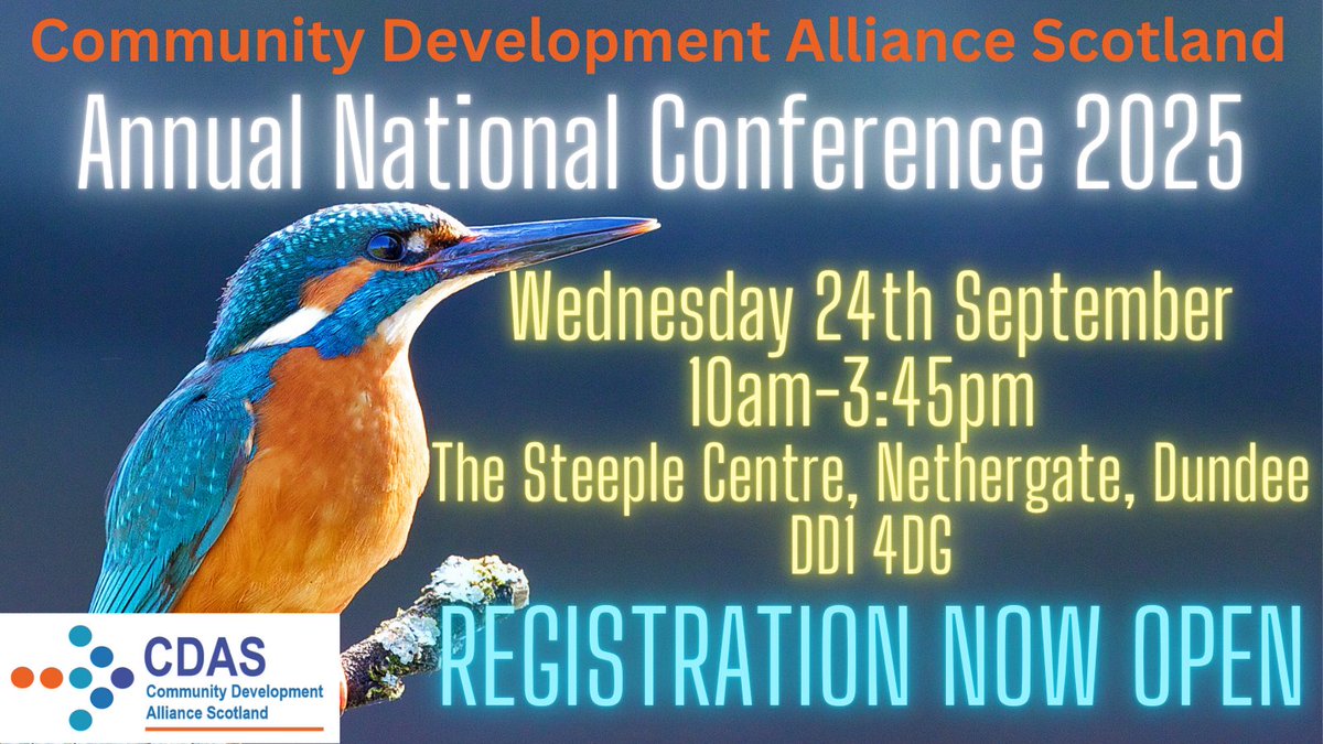 Community Development Alliance Scotland (@cdascotland) on Twitter photo ✨📢CDAS Bulletin- out today !! 📢✨
📢Registration now OPEN!! for our Annual National Conference, 24th September, Dundee
💥Amazing line up of keynote speakers, participative panels & stalls <a href="/CommEmpower/">CommunityEmpowerment</a>
📢Register today to get involved!!
🔻⏬🔻⏬🔻⏬🔻
mailchi.mp/d8d07c37dab2/c… ✨📢CDAS Bulletin- out today !! 📢✨
📢Registration now OPEN!! for our Annual National Conference, 24th September, Dundee
💥Amazing line up of keynote speakers, participative panels & stalls <a href="/CommEmpower/">CommunityEmpowerment</a>
📢Register today to get involved!!
🔻⏬🔻⏬🔻⏬🔻
mailchi.mp/d8d07c37dab2/c…