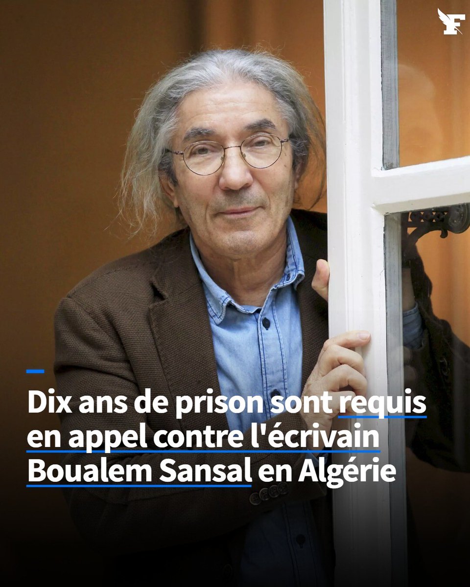 Le_Figaro's tweet photo. La justice algérienne a requis en appel 10 ans de prison à l’encontre de Boualem Sansal. L’écrivain, âgé de 80 ans, est incarcéré depuis le 16 novembre 2024. →https://t.co/BoziIrYa9e https://t.co/Ml0r9TTiAk